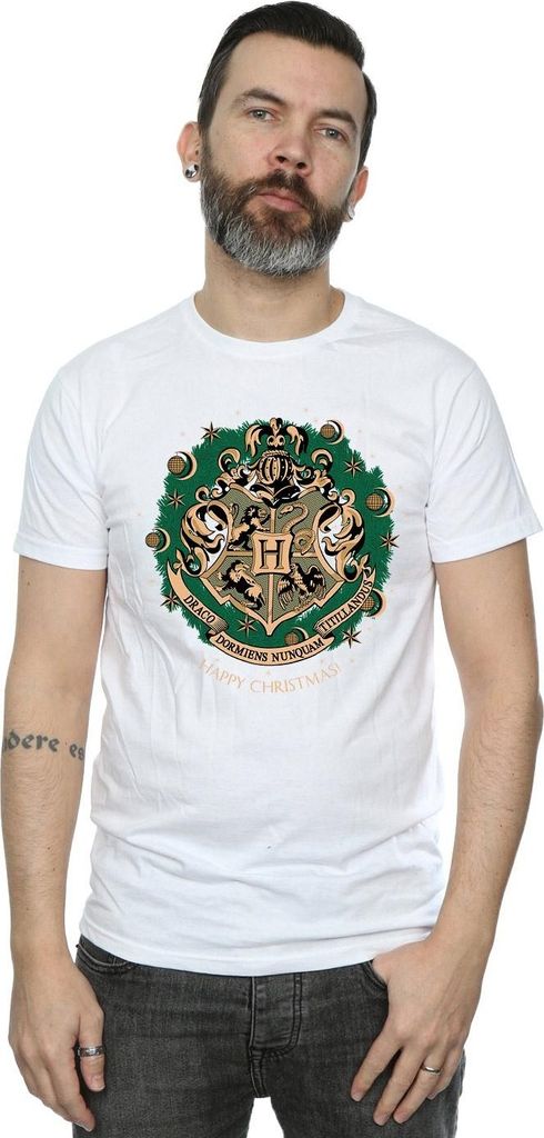 Harry Potter - T-Shirt für Herren - weihnachtliches Design BI1711 (L) (Weiß)