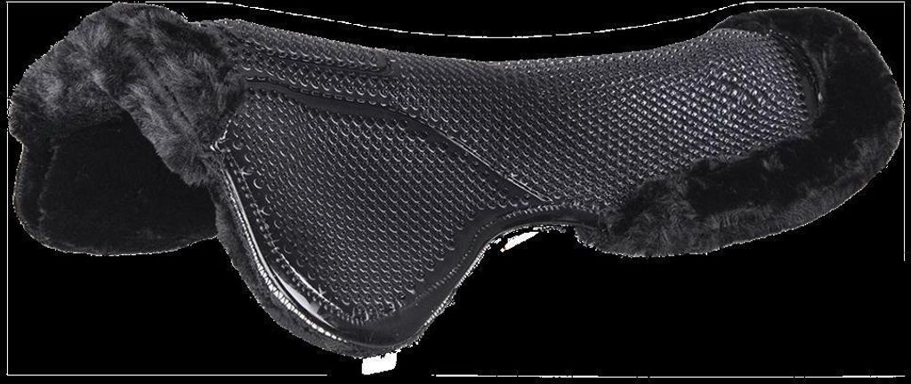 Waldhausen Gel-Pad mit Synthetik-Fell, Farbe:schwarz