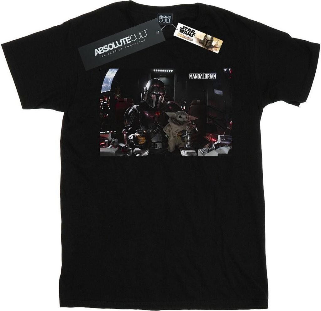 Star Wars - "The Mandalorian And Co-Pilot" T-Shirt für Herren BI47132 (M) (Schwarz)