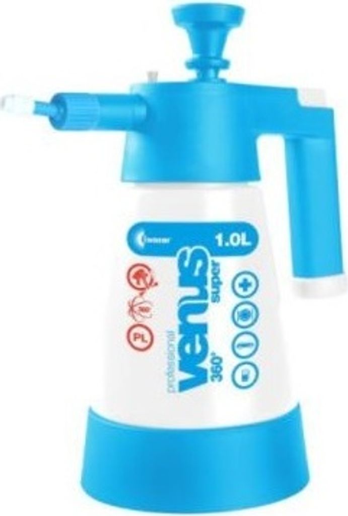 KWAZAR VENUS Super PRO+ Hand-Sprüher, 1 Liter, Verstellbarer Sprühwinkel, Chemikalienbeständiger Kunststoffbehälter, 360°-System, Sicherheitsv...