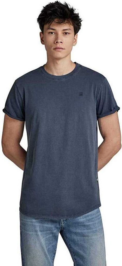 G-star Lash Ribbed Kurzarm-t-shirt Blau S Mann Blau S