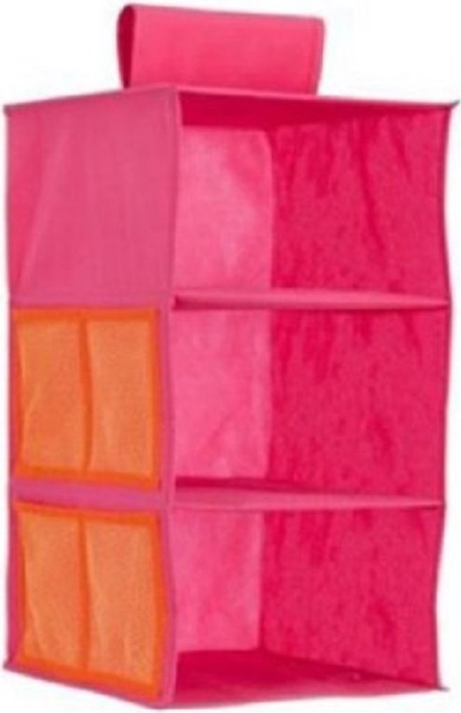 Kinder Stoff Hängeregal 3er Fach Regal Aufbewahrung pink Produktbild 