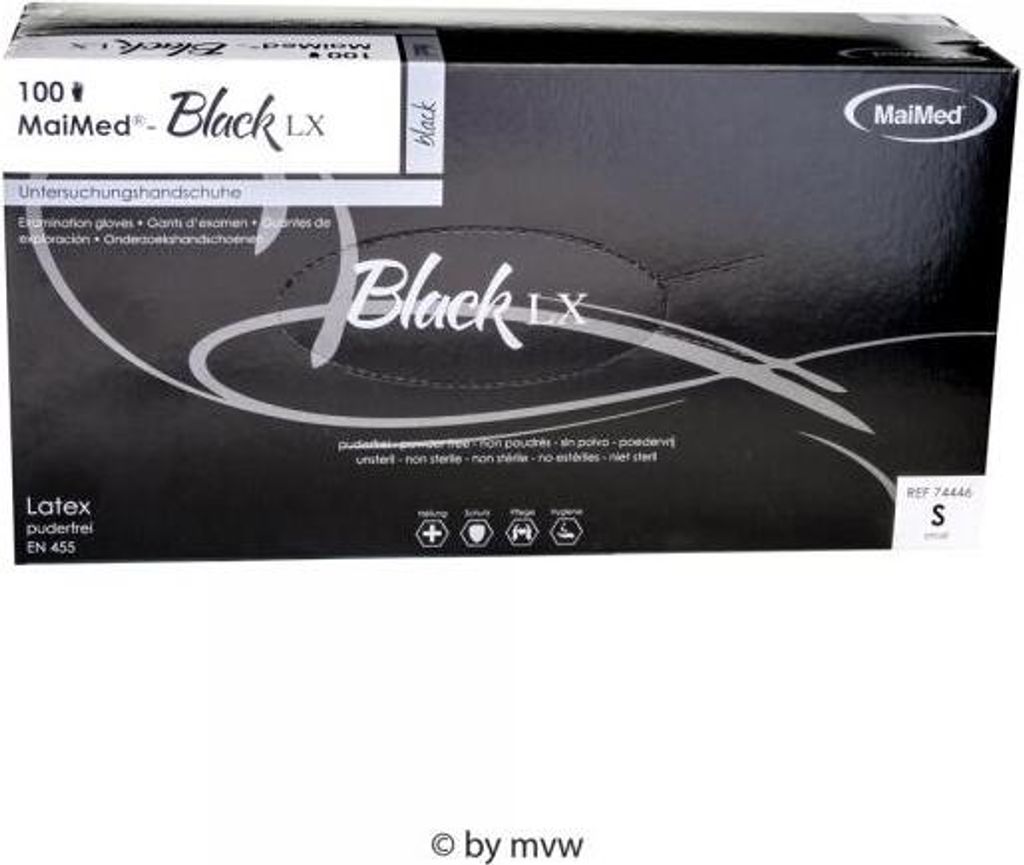 MaiMed Einmalhandschuhe Black Latex Größe S Produktbild 7