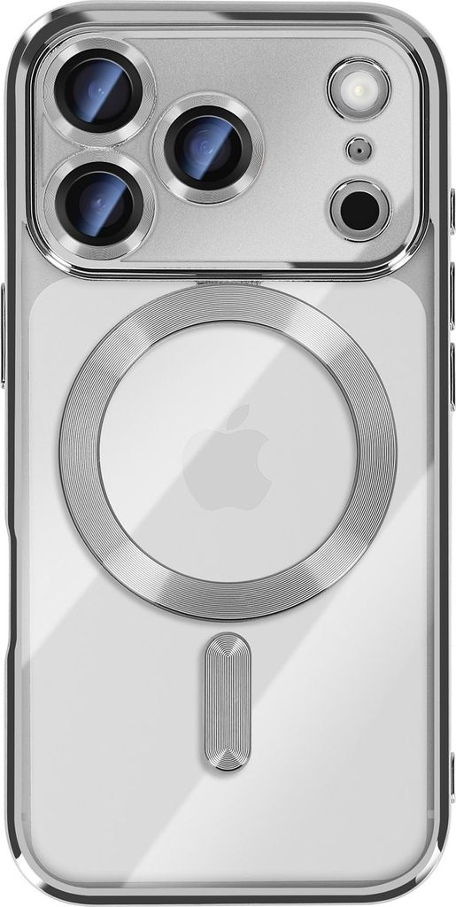 Avizar, Schutzhülle iPhone 17 Pro Max MagSafe Kompatibel Chromrahmen Exklusiv, Silber