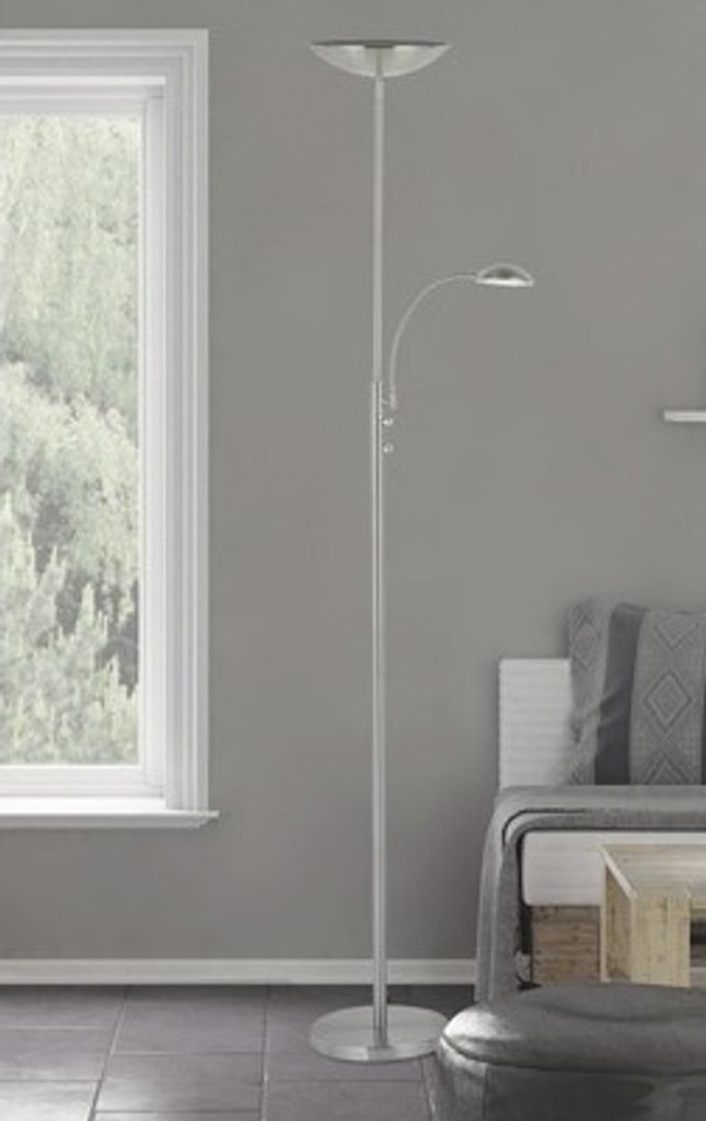 LED Deckenfluter dimmbar 2-flammig 1600 lm H 180 cm Rosanna eisen