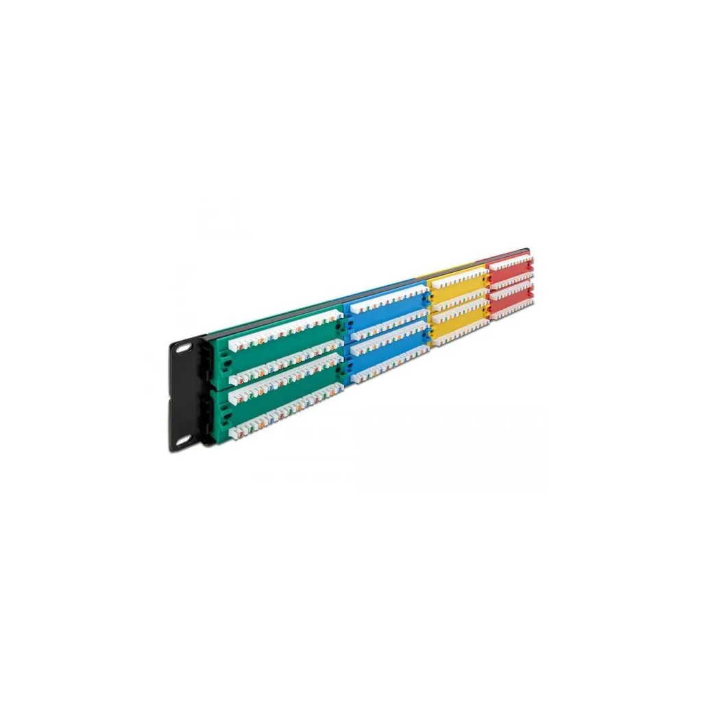 Panneau de brassage RJ45 48 ports pour baie informatique 19"