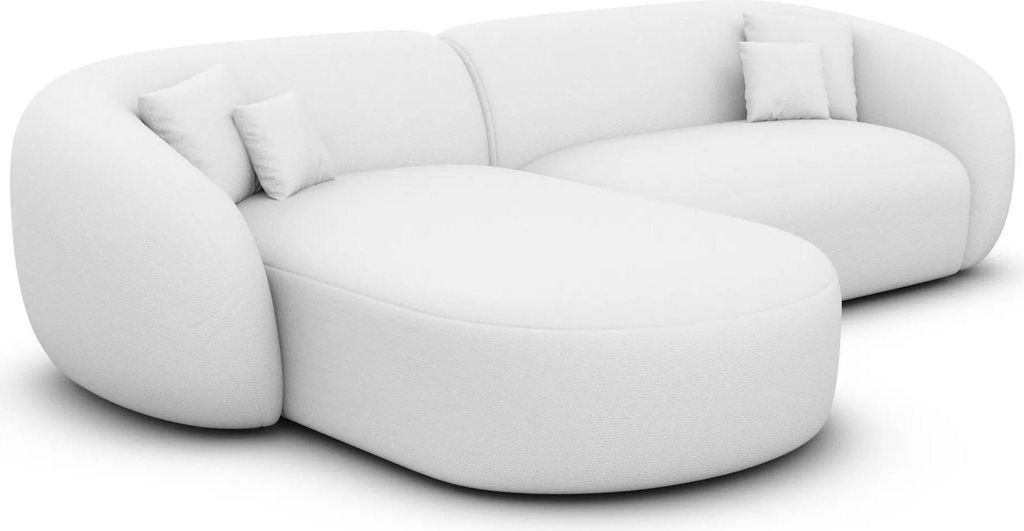 Echtleder L-Form Sofa Gaia Weiß Links