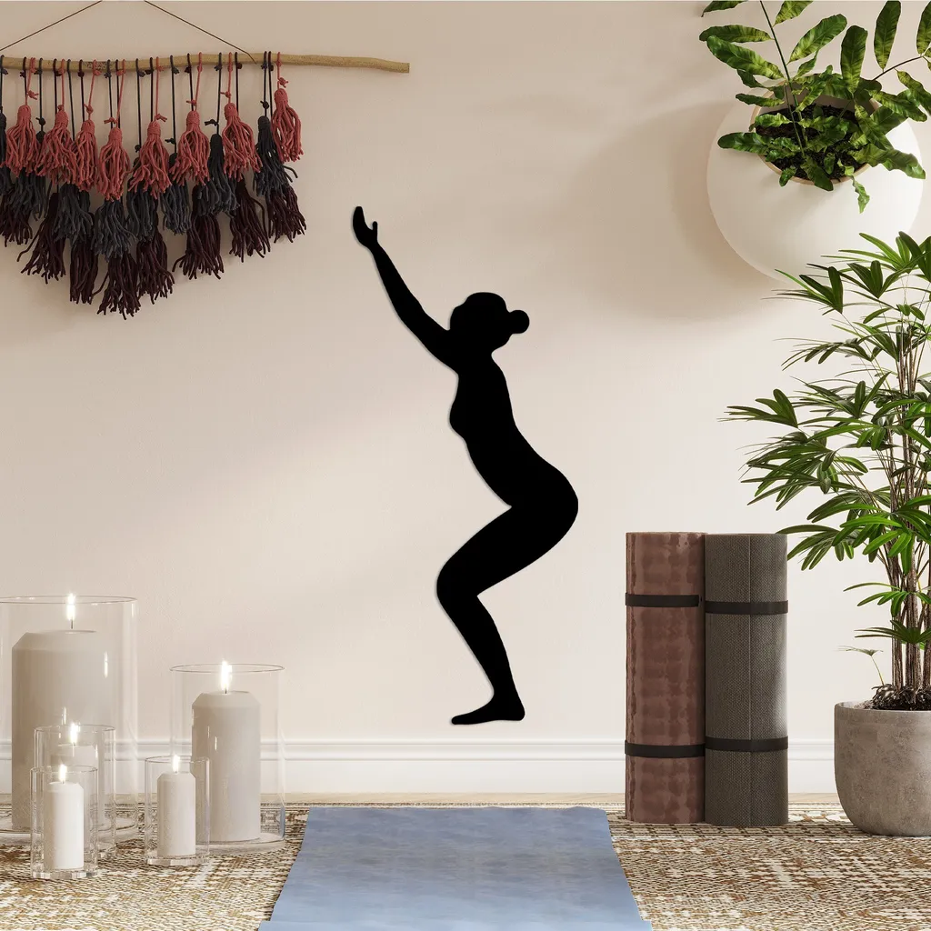 Wallity Yoga 20 Decorazione Parete Metallo Nero 26x60cm Offerta