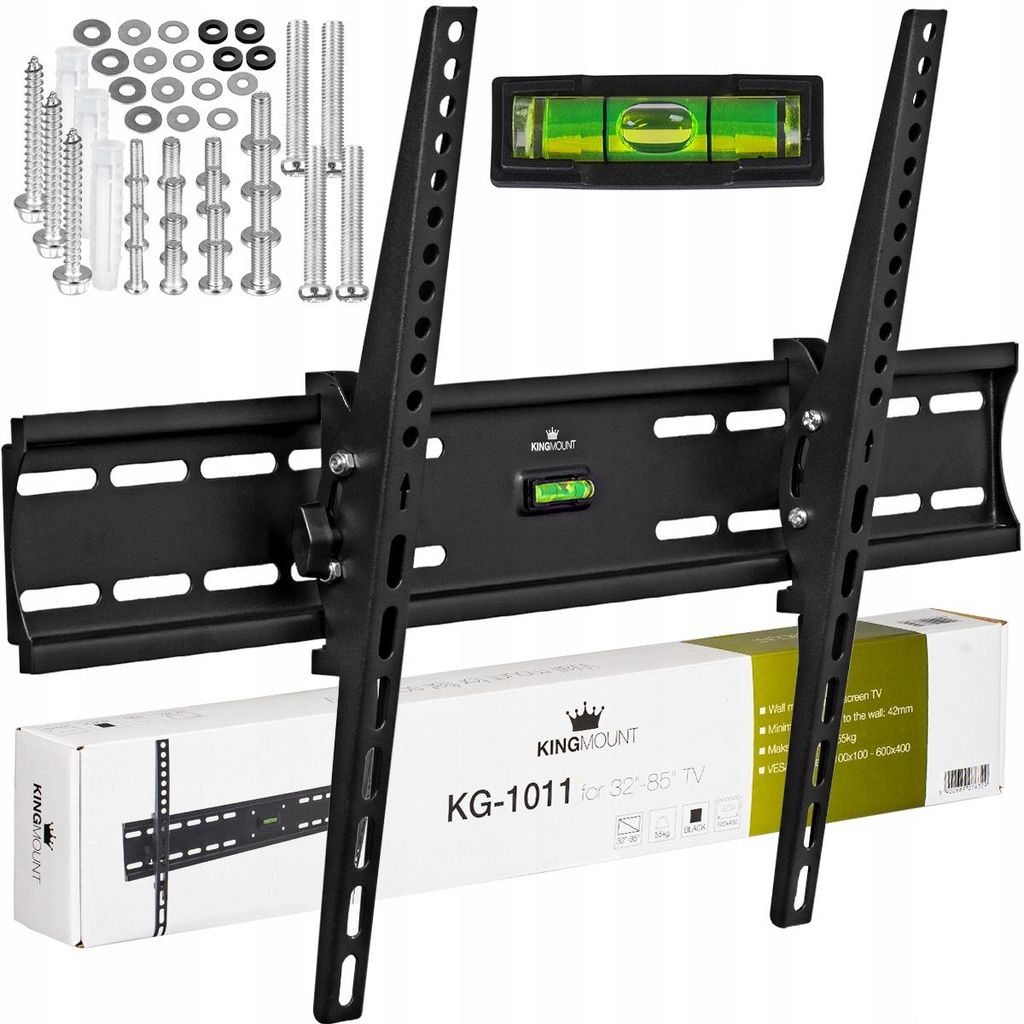 King Mount TV Wandhalterung KG-1011 | 32" - 85" | Vesa 100x100 - 600x400 | 55 kg | Schwarz