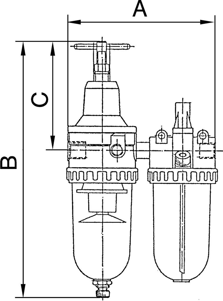 Riegler Wartungseinheit 2-tlg. »Standard«, PC-Beh., Schutzkorb, BG 4, G 1, 866 S P