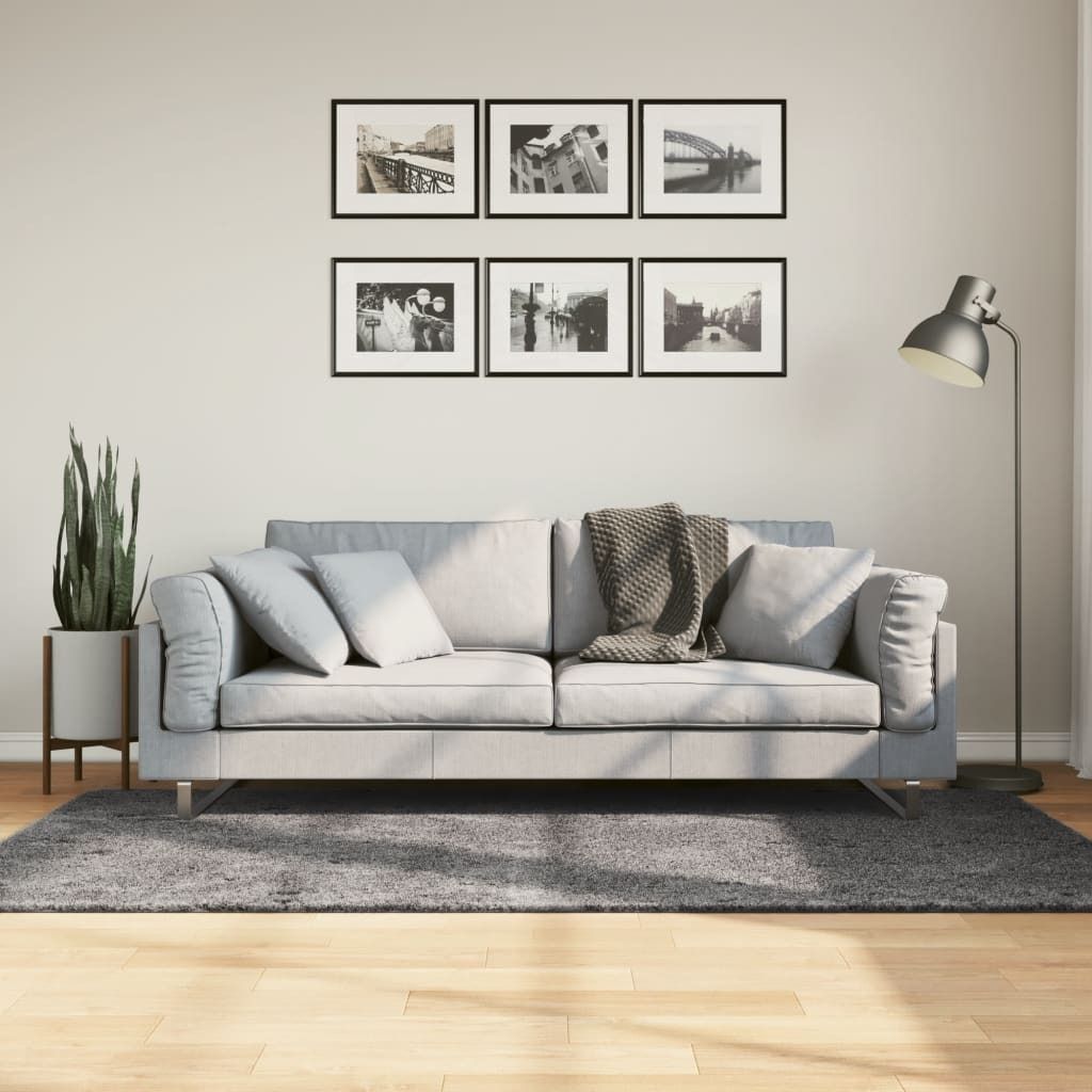 "SALE 2026"Teppich Wohnzimmer - Modern Stil - HUARTE Kurzflor Weich und Waschbar Anthrazit 120x170cm NEU832570 - Designerteppiche