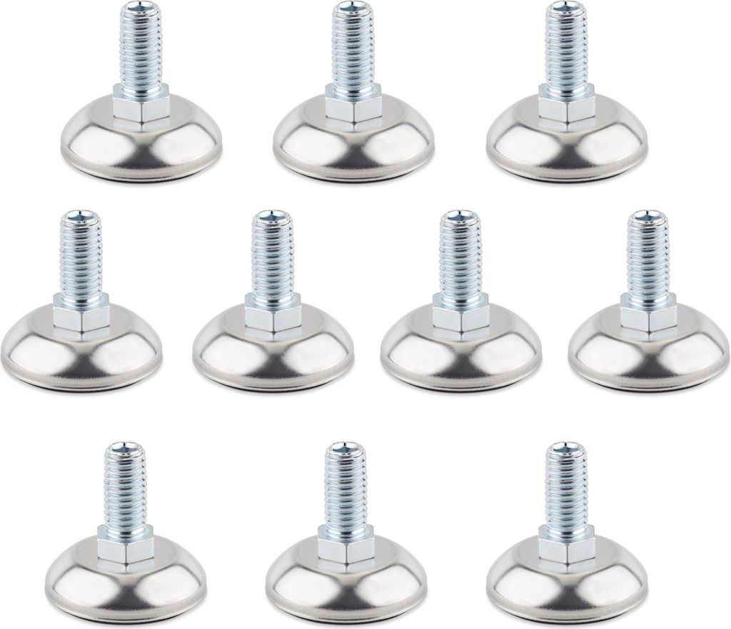 10 x Verstellschrauben M10 x 19 mm höhen-verstellbar mit Kunststoff Fussteil Möbelschraube Verstellfüße Stellfüße Kunststoffgleiter Möbel-Ju...