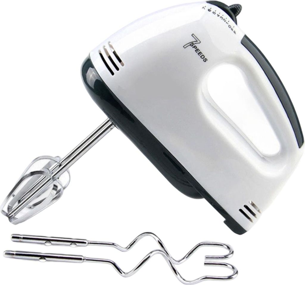 Elektrischer Handmixer, 7 Geschwindigkeitsstufen mit Power Boost, 100 W, mit 2 Quirlen und Knethaken, spülmaschinenfest