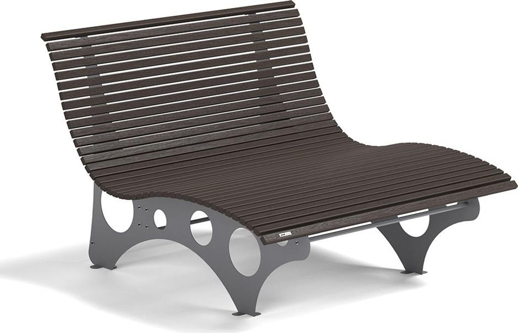 HOME DELUXE Wellenliege NIRA Nussbaum - 148 cm