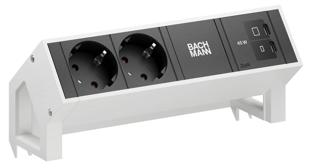Bachmann Desk2 2Xcee7/3 1Xusb C/C 45W, L=0,2M Ral9010