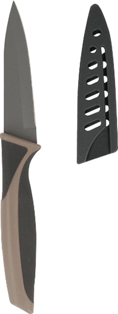Schälmesser 19,5cm mit Klingenschutz beige/grau