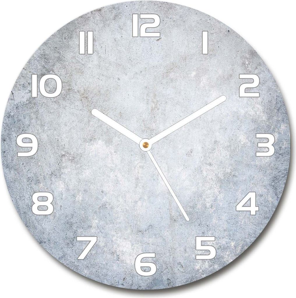 Wanduhr aus Glas 30fi Glasbild Glasuhr Gehärtetes Glas - weisse-zeiger - Concrete background