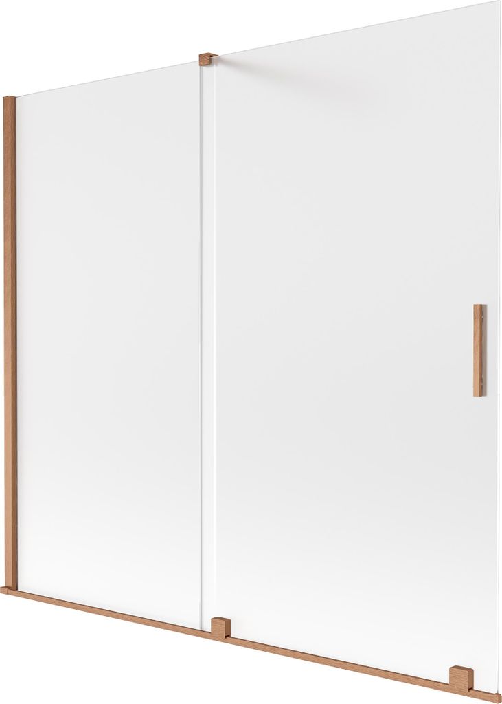 Mexen Velar 2-flügelige verschiebbare Duschwand 170 x 150 cm, matt, gebürstetes Kupfer - 896-170-000-31-65