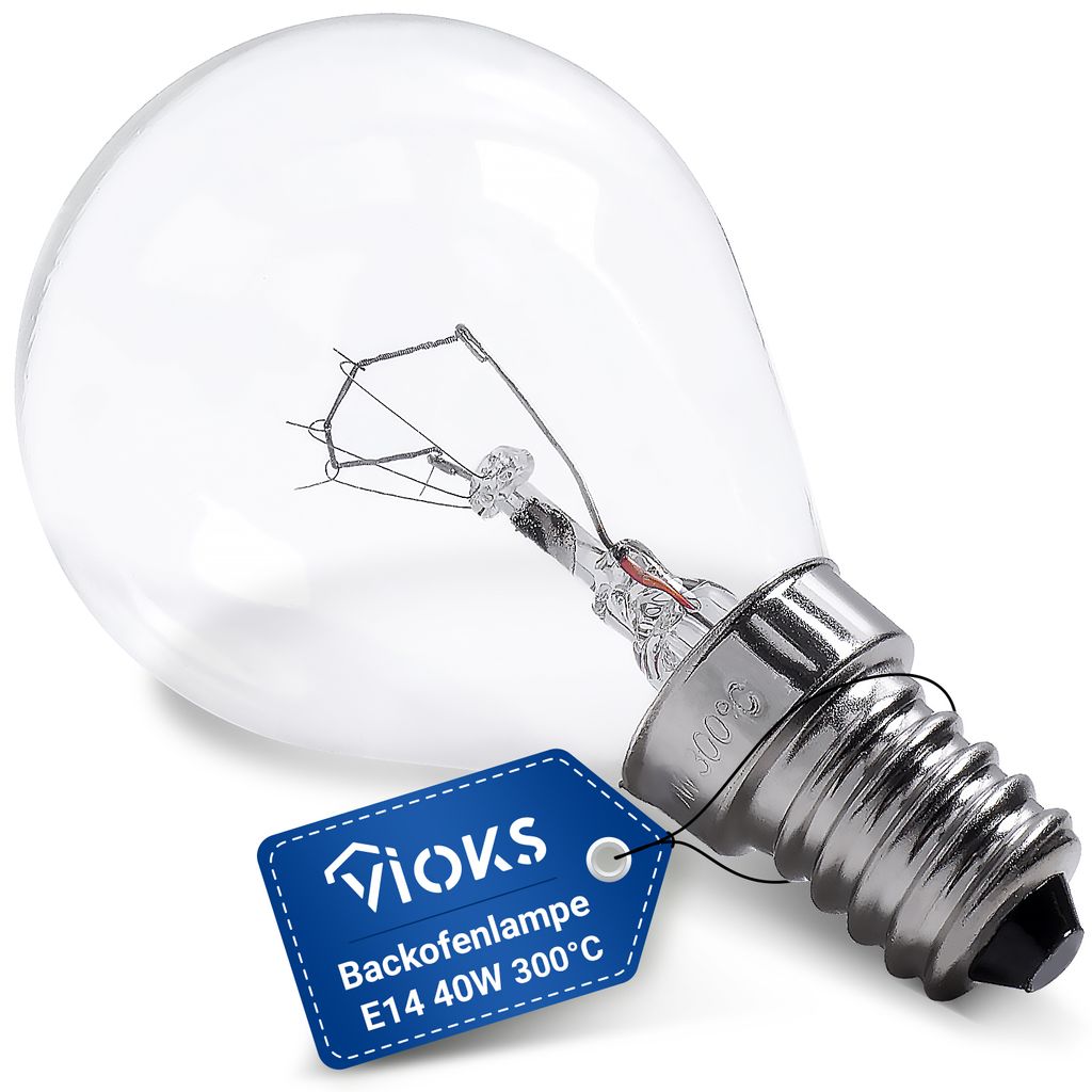 Kugellampe E14 40W 45mmØ 77mm 230V bis 300°C Lampe für Küchengeräte