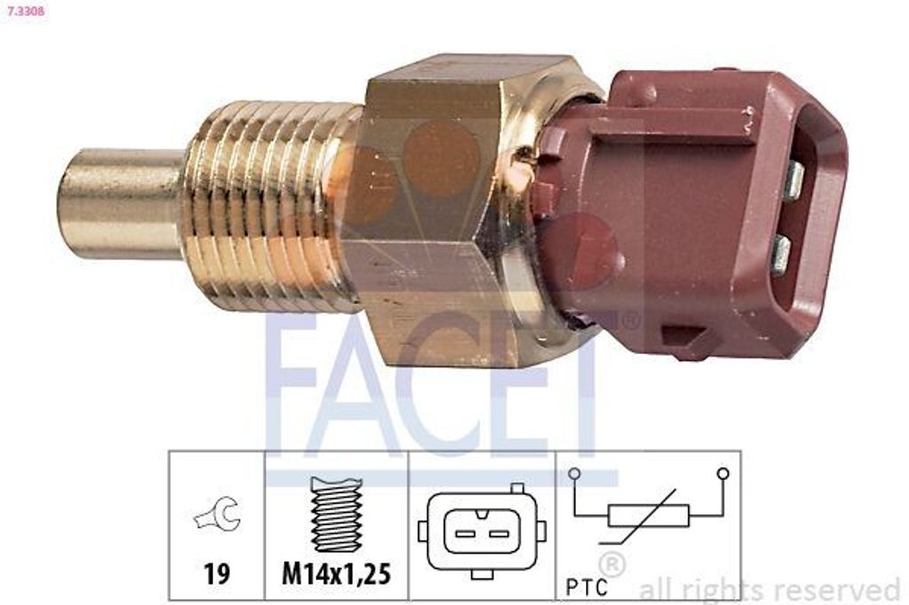 FACET Kühlmitteltemperatursensor 7.3308 für FIAT DUCATO Pritsche/Fahrgestell (230)