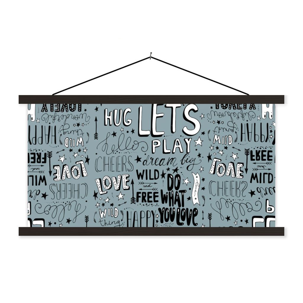 MuchoWow Textilposter Zitate - Baby - Worte - Sprichwörter - Kinder - Kinder 60x30 cm mit schwarzem Rahmen - Textilien