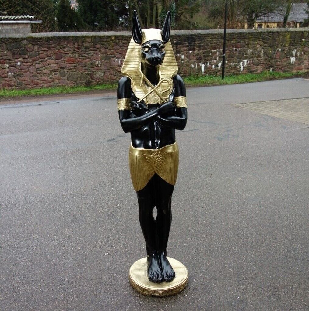 XXL Premium Anubis ägypt. Figur lebensgross 180 x 42 x 40 cm Garten Deko Figur