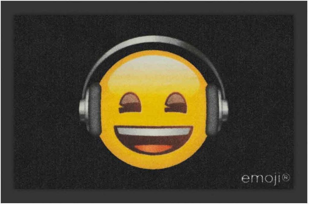 Türmatte emoji- Headphones 60x40 cm