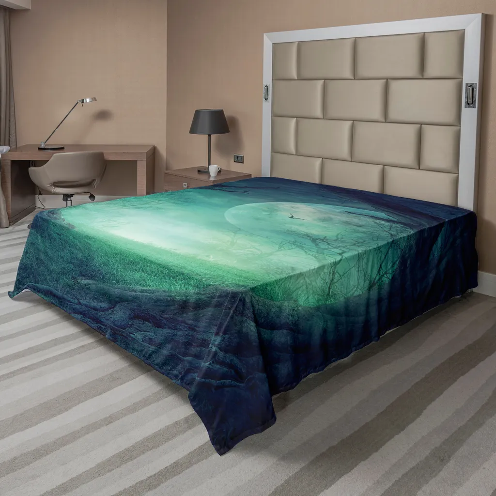 Drap Plat Gothique Décoratif Arbre Effrayant Tissu Confortable 275x260