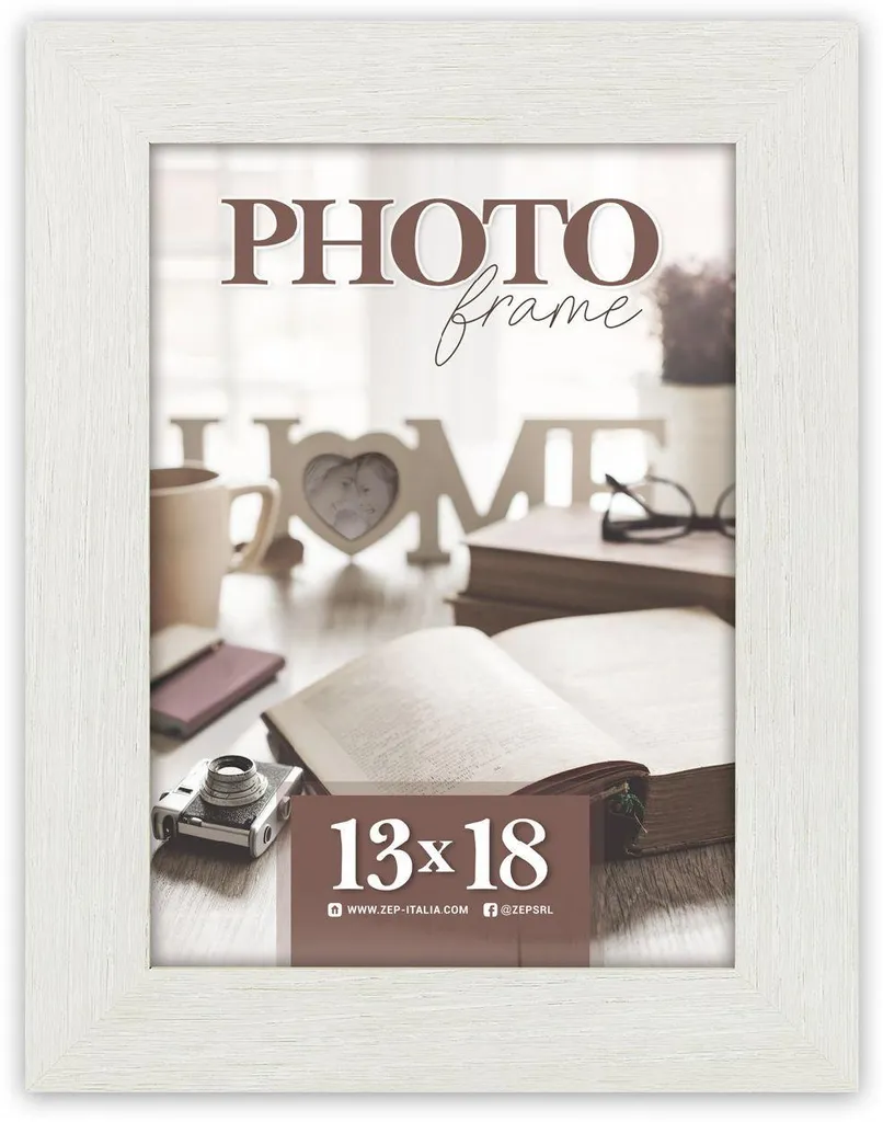 Cadre photo en bois blanc cérusé 20x30 cm RENTON ZEP décor scandinave