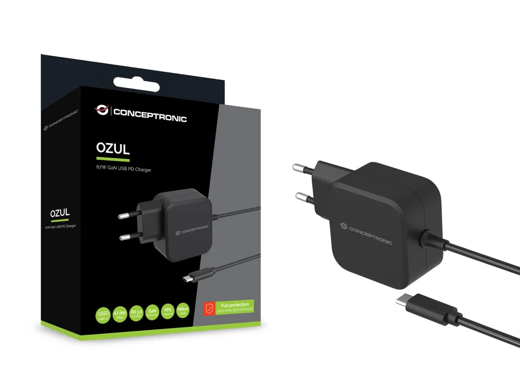 Chargeur PC Portable et Smartphone 67W USB-C GaN Conceptronic