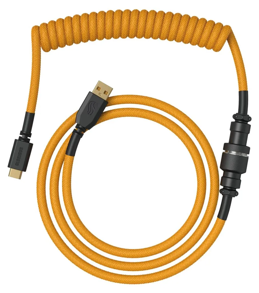 Câble USB-C Spirale pour Clavier Mécanique Gaming Glorious Gold GMMK Coiled