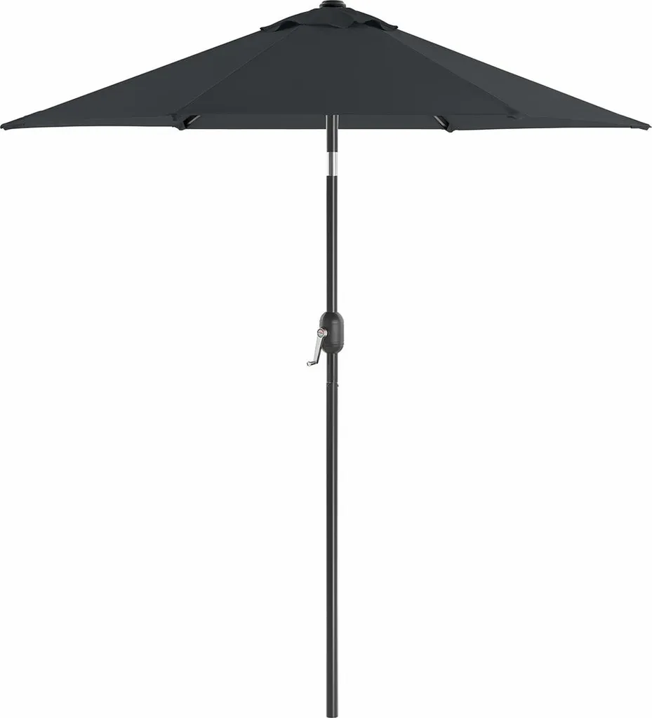 Grand parasol de jardin droit 200 cm gris avec toile déperlante UV