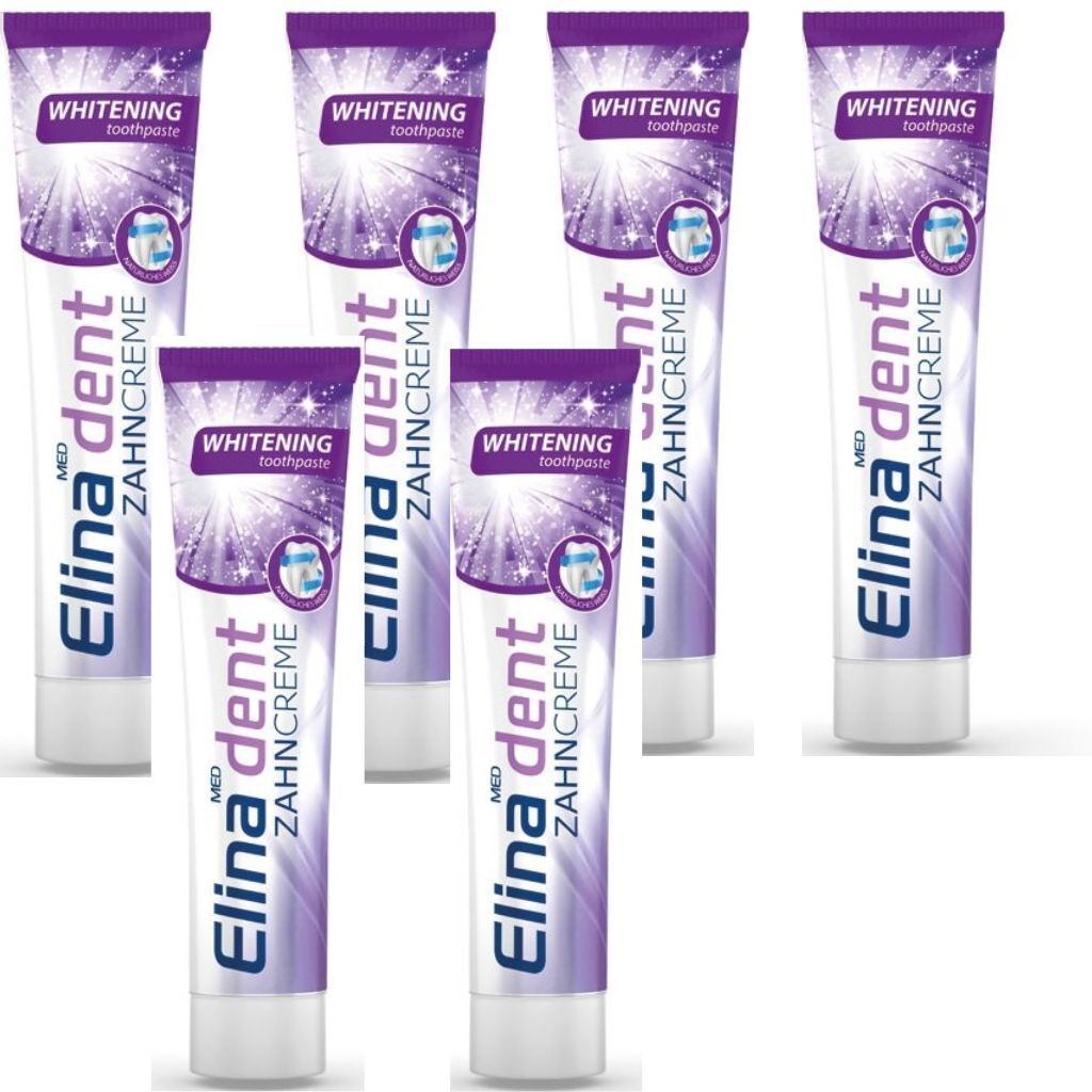 6 x 125 ml Zahncreme Elina Whitening Produktbild 