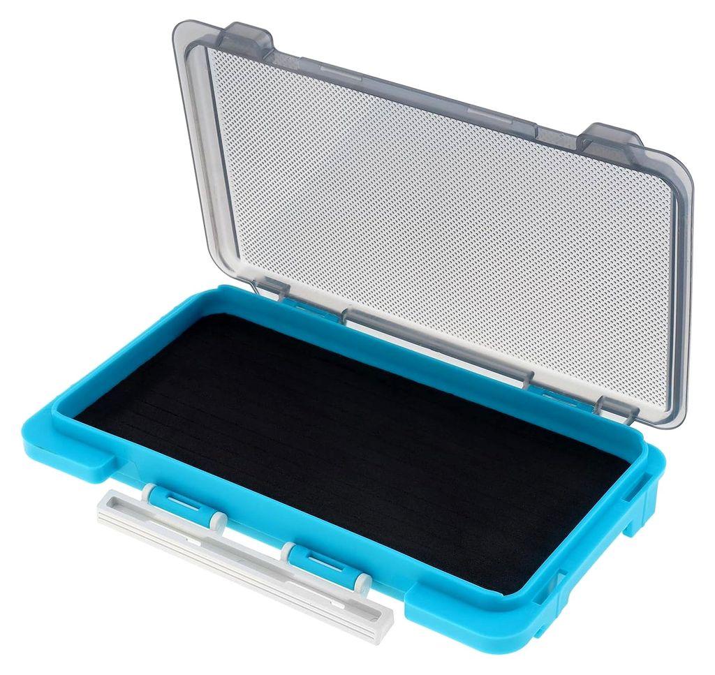 Angelbox mit geschlitztem Schaumstoffeinsatz, dünn, für Angelköder, Jigbox, Haken, Spinner, Löffel, Aufbewahrung, Tackle Tray, (17,3 x 9,7 x 2 ...