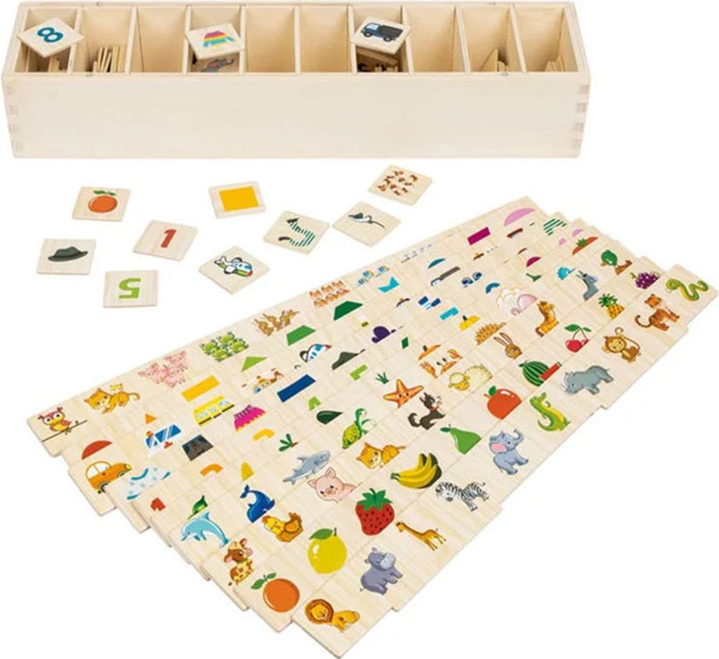 Playtive Holzspiel, nach MONTESSORI-ART Bildsortierbox 111 teilig ab 1 Jahr