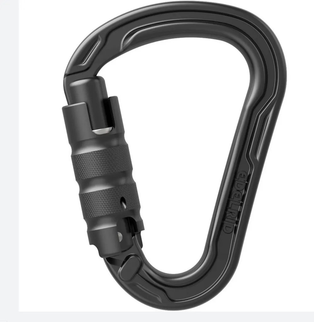 Edelrid HMS Strike Triple Mousqueton Noir Sécurité Escalade One Size