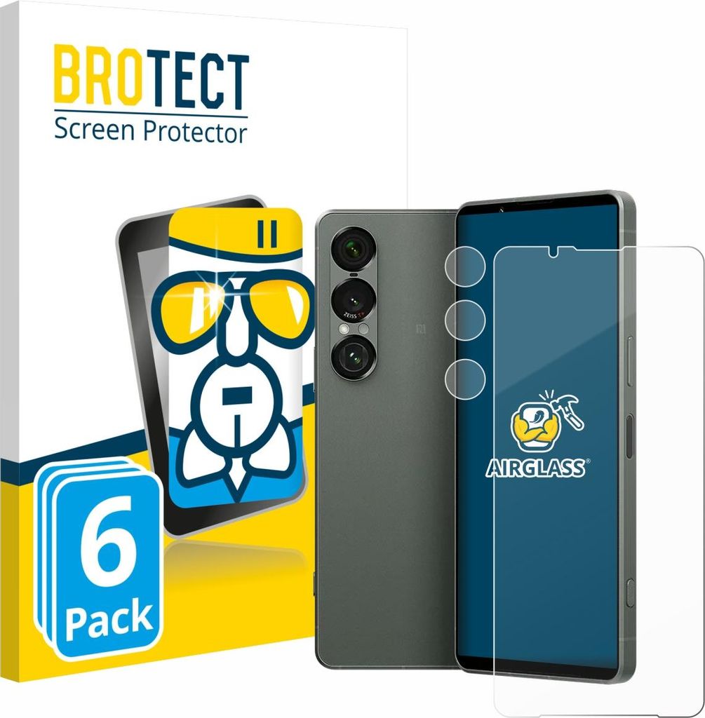 6x BROTECT Schutzglas für Sony Xperia 1 VII (Display+Kamera) Schutzfolie Panzer Folie Glas Display Schutz klar