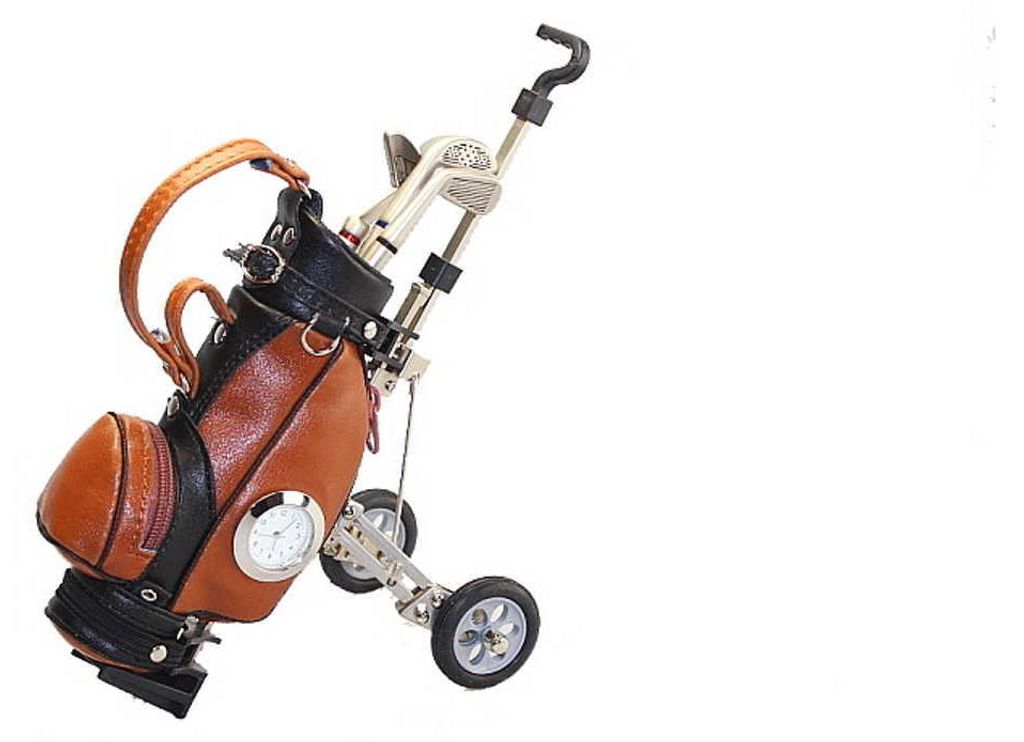 Golf Cart mit Bag und 3 Kugelschreiber mit Uhr Produktbild 