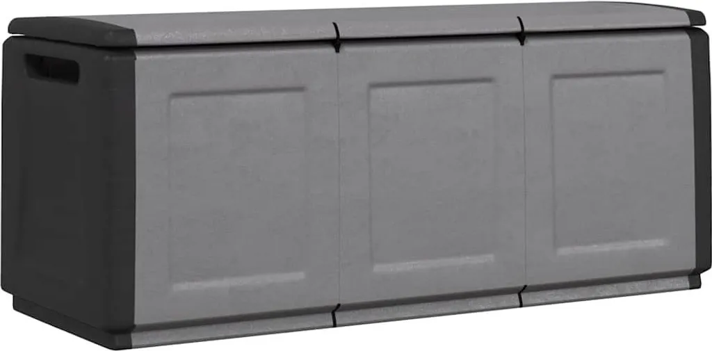 Boîte de rangement jardin 330 L gris foncé 138x53x57 cm - Modèle XL