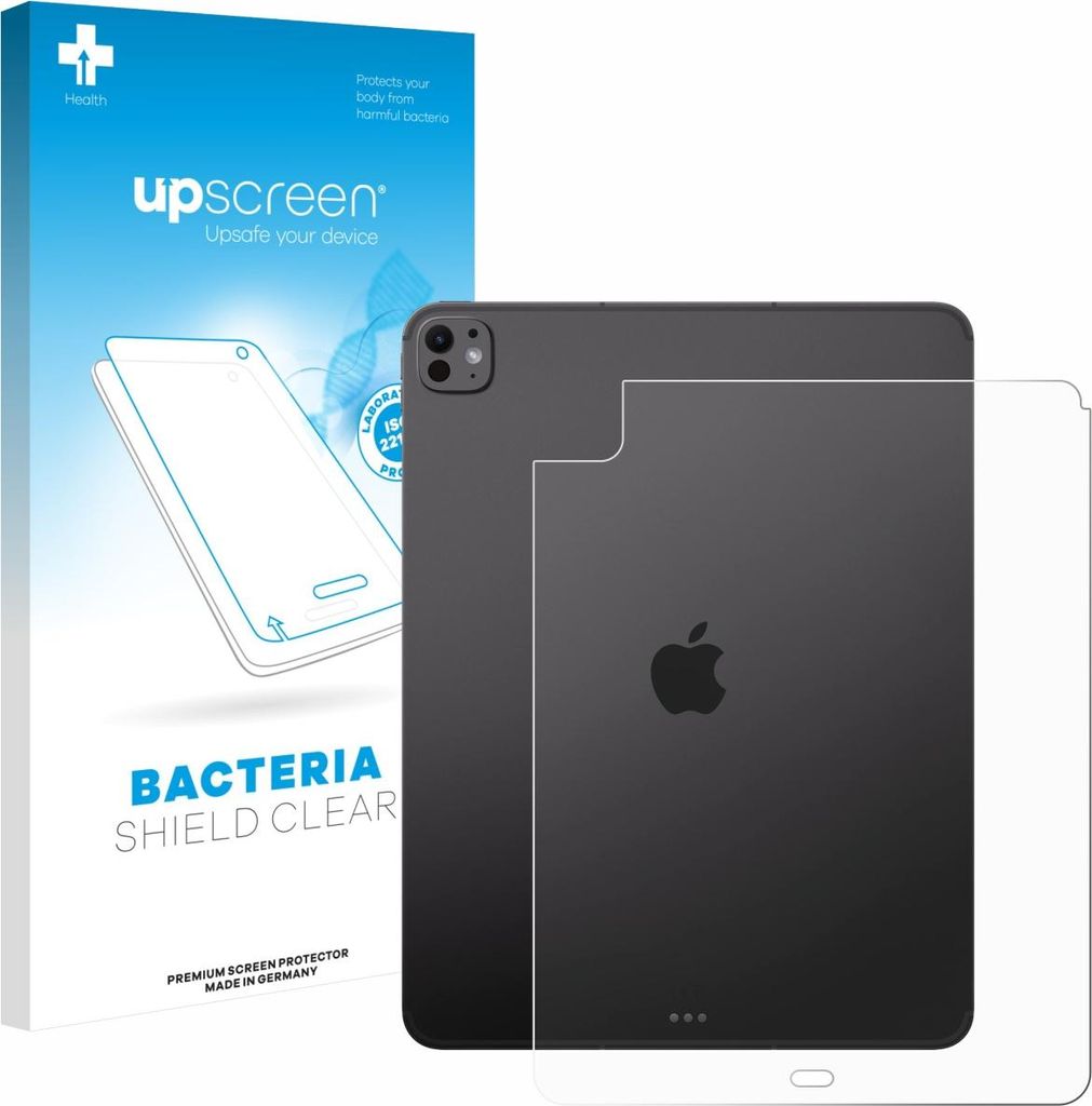 upscreen Schutzfolie für Apple iPad Pro 13" 2025 (Rückseite) Displayschutz Displayschutzfolie Folie Klar antibakteriell