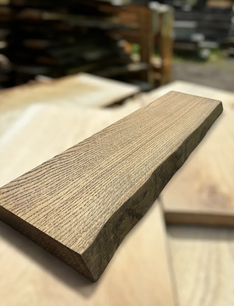 Mensola Rovere Massello 130x15cm | Bordo Albero e Fissaggio Scomparsa