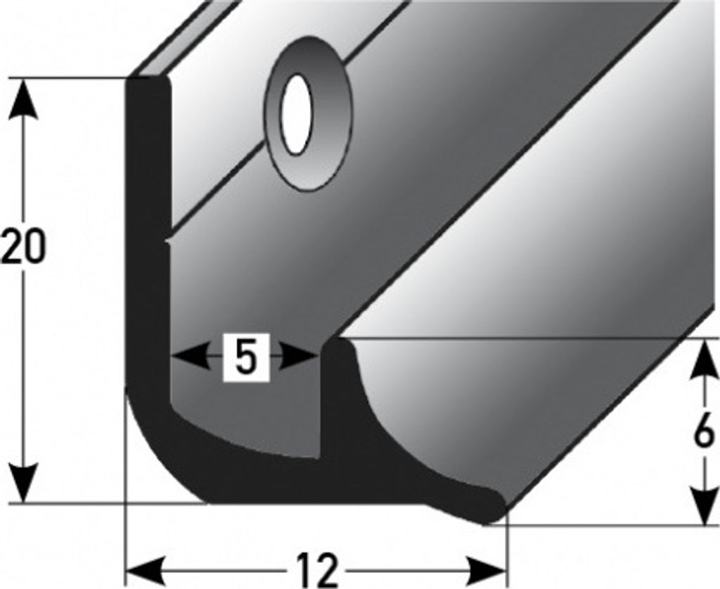 Treppeninnenecke "Kent" 5 mm Typ: 370 (Aluminium eloxiert, gebohrt)-bronze hell-1000