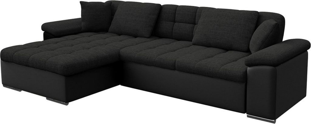 MIRJAN24 Ecksofa Diana mit Bettkasten und Schlaffunktion, Elegante Couch, Polsterecke Sofa (Farbe: Soft 011 + Soul 20, Seite: Links)