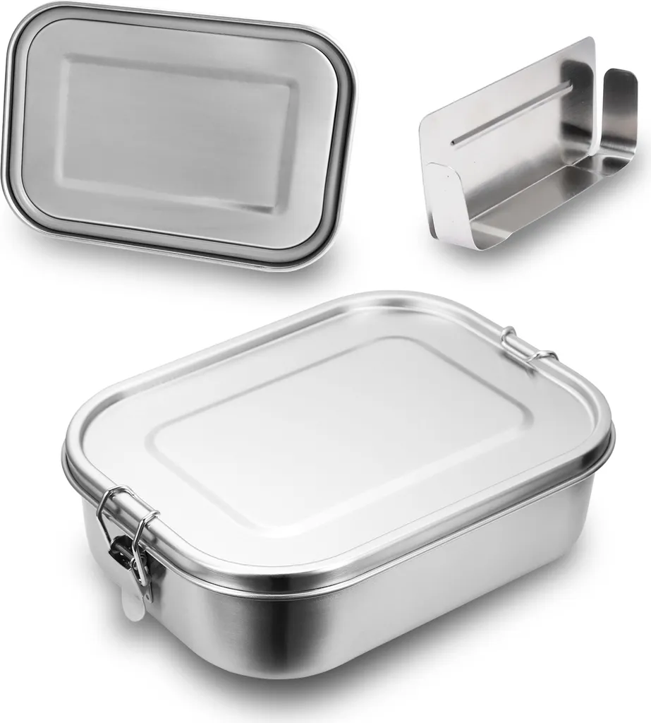 Schiscetta Acciaio Inox Jiubiaz 800ml - Bento Box Sostenibile Zero Waste