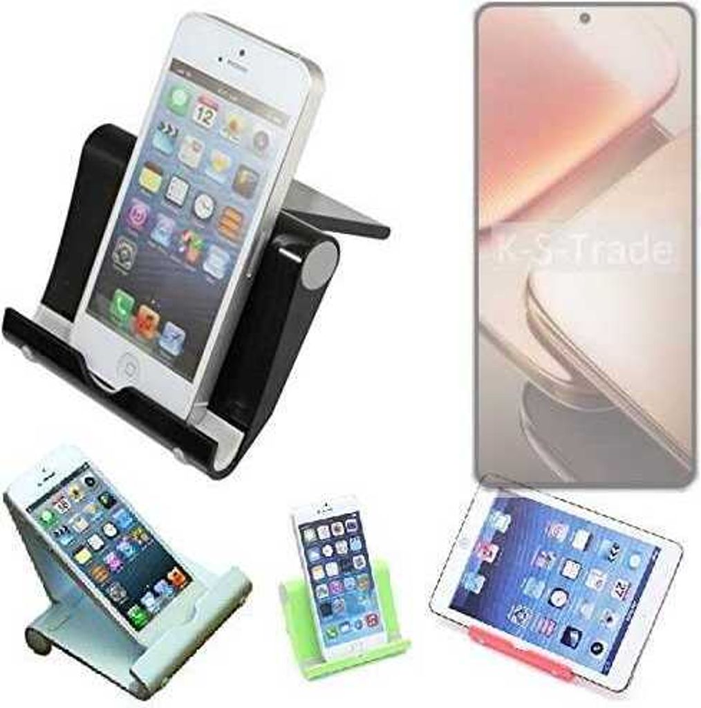 K-S-Trade Handy-Ständer kompatibel mit Vivo iQOO Z9 Turbo+ faltbarer Tischständer Smartphone Tablet Halterung Reise