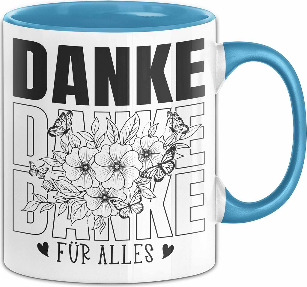 Danke Für Alles Tasse Geschenk Dankeschön Kleinigkeit (Blau)