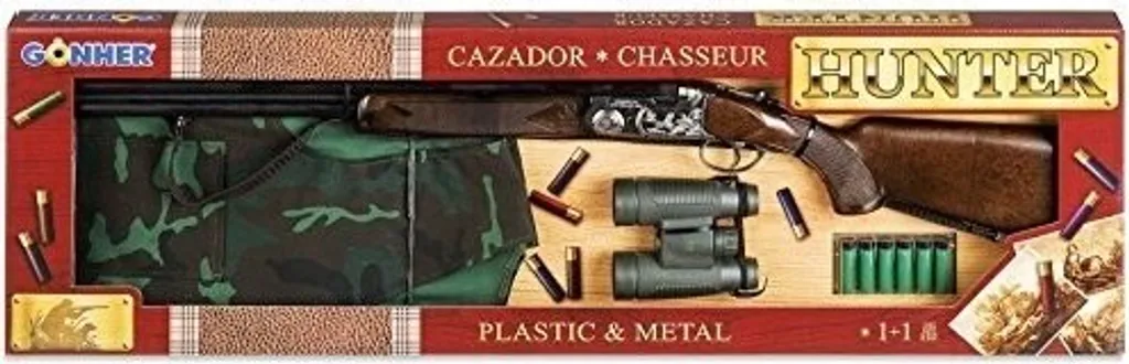Fusil de chasse Gonher 617/0 marron et argent pour jeu d'imitation enfant