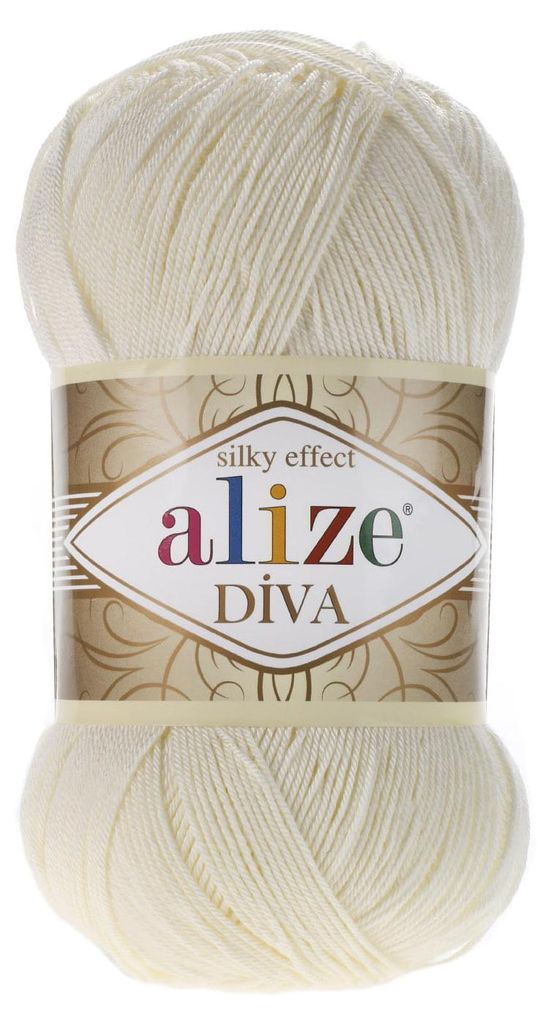 Alize Diva 383 Strickgarn Hellbeige 100g/350m, weich & Produktbild 