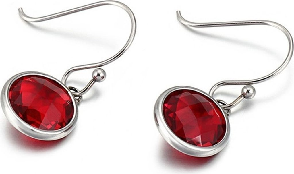 Schöne Paula Ohrringe in Silber und Rot – Allergikerfreundlich KP20667