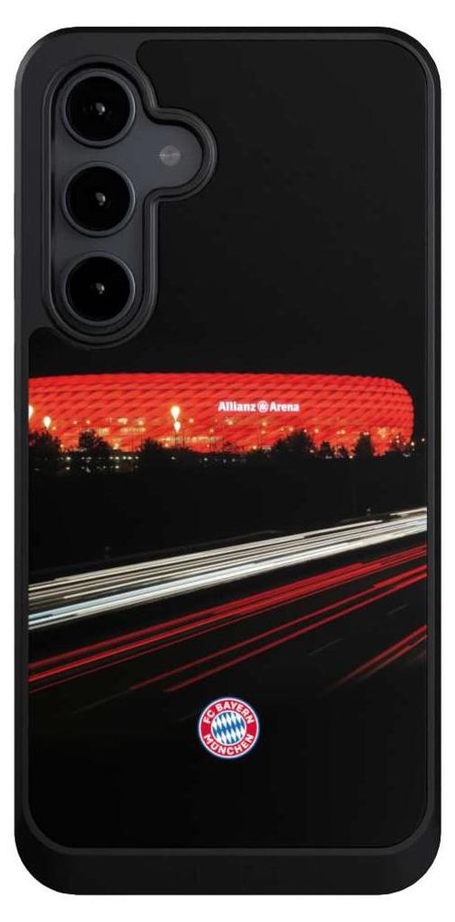 NIVOCASE Hülle für Samsung Galaxy S24 FE 5G Handyhülle NIVOcore Case Schwarz FC Bayern München FCB Stadion